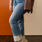 Get Cozy Sherpa Cuff Jeans